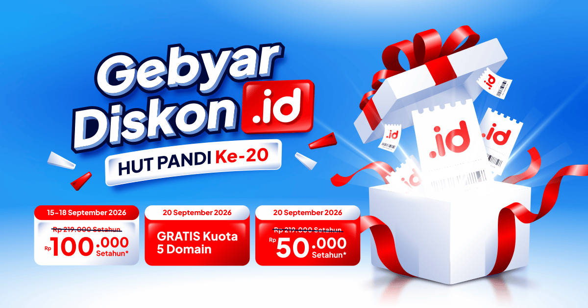 Gebyar Diskon .ID - HUT PANDI Ke-20!